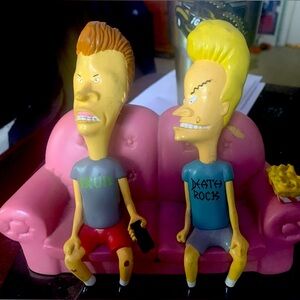 Vintage Rare 1996 Talking Beavis & Butthead Set-Top Figures